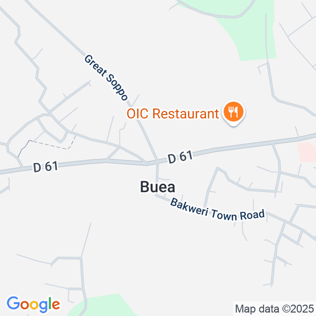 Map showing the location of the Nkwa office in Buea.